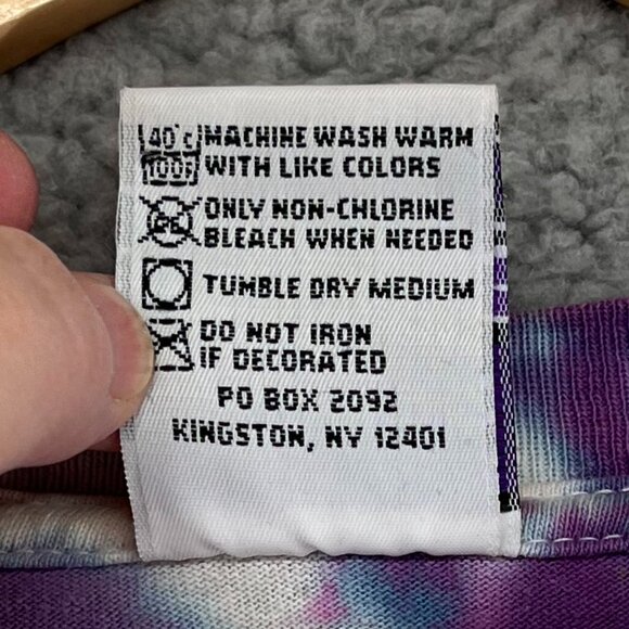 Vintage 1990s White Tara Purple Tie-Dye T-Shirt Not Fade Away Graphics sz XL - Picture 9 of 11